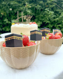 Kaaba minitoppers i akryl som dekoration til dessert og Hajj fejring
