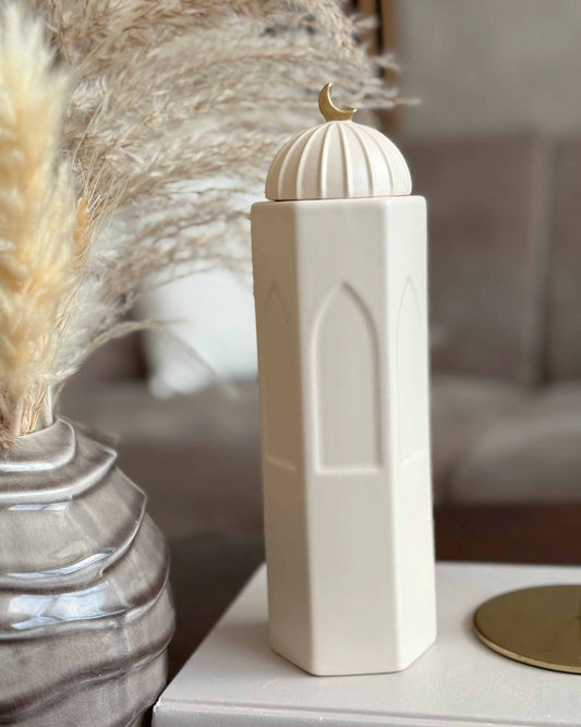Minarets of Aqsa – islamisk keramik vase til Ramadan og Eid pynt
Minarets of Aqsa Islamic ceramic vase for Ramadan and Eid home decoration