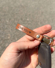 I love you - Leather keychain