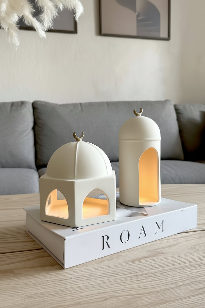 Quba Collection keramik bundle – islamiske lysestager til Ramadan og Eid
Quba Collection ceramic candle holder bundle – Islamic Ramadan and Eid decoration