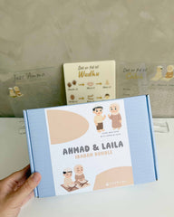Ahmad & Laila Ibadah Bundle til børn med Salah Tracker, Hifdh Tracker og Wudhu Guide