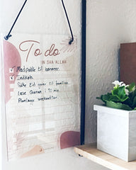 To do-liste i akryl med afkrydsningsfelter til genanvendelig planlægning og organisering