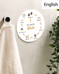 Illustreret Wudu-guide til børn med engelsk tekst og trin-for-trin vejledning