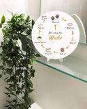 Wudu-skilt på dansk med illustrationer, der viser trinene i Wudu