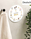 illustreret wudu-guide til trinvis læring af afvaskning i tysk tekst